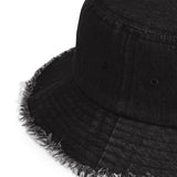 DOLLAR SIGN Distressed denim bucket hat