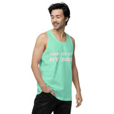 "HOP UP OFF MY DICK" Men’s premium tank top