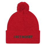 Pom-Pom "I GET MONEY" Beanie